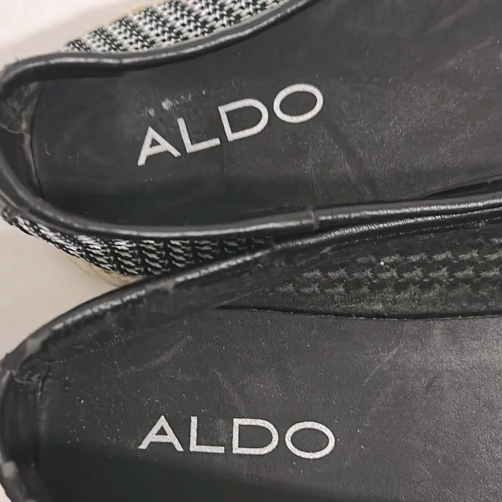 ALDO Black and White Women's Espadrille ballet Flats 8.5